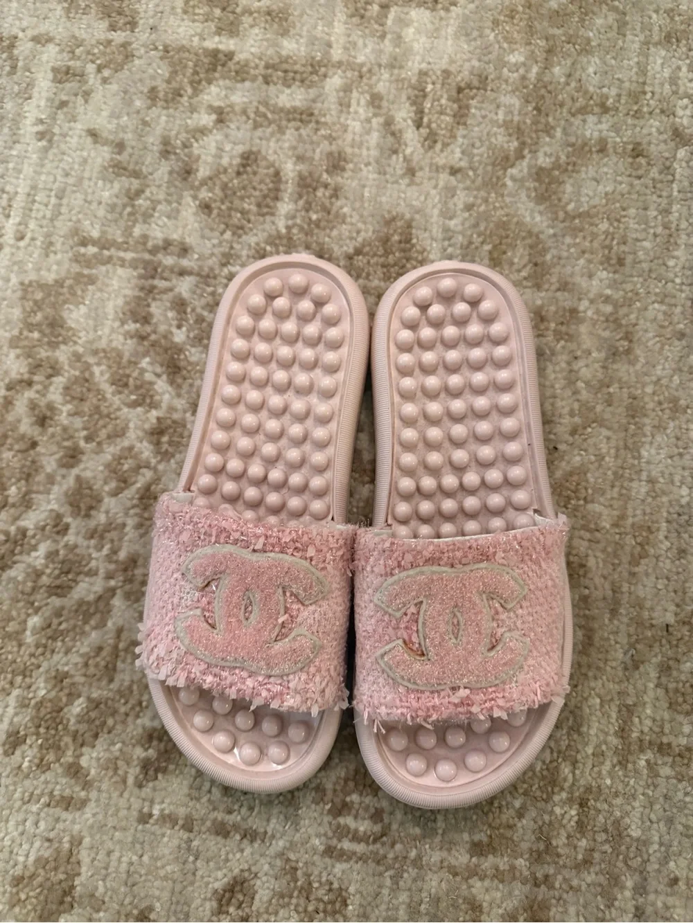 Pink Chanel Slides